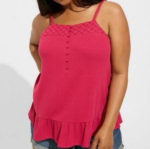 Torrid Size 0 Square Neck Eyelet Swing Tank Top